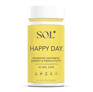 Sol Nutrition Happy Day - Vegan, Non-GMO, GMP Certified Herbal Supplement to Boost Mood and Balance Energy - Doctor Formulated