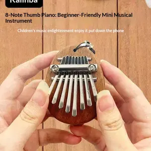 Mini Kalimba Finger Piano 8-Note Box, Unique Beginner Thumb Piano, Cute Toy Instrument Gift for Kids, Musical Toy