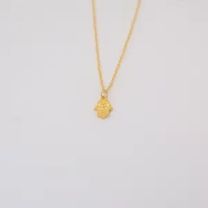 18K Gold Plated Hand of Fatima Necklace – Elegant Protection Charm