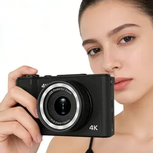 4K Digital Camera for Photography and Video Recording, High Definition Camera, HD Camera, Vlogging Camera, 180° Flip Screen, 16x Zoom, Compact Fixed Focus, 32GB Card Included, Anti-Shake Function