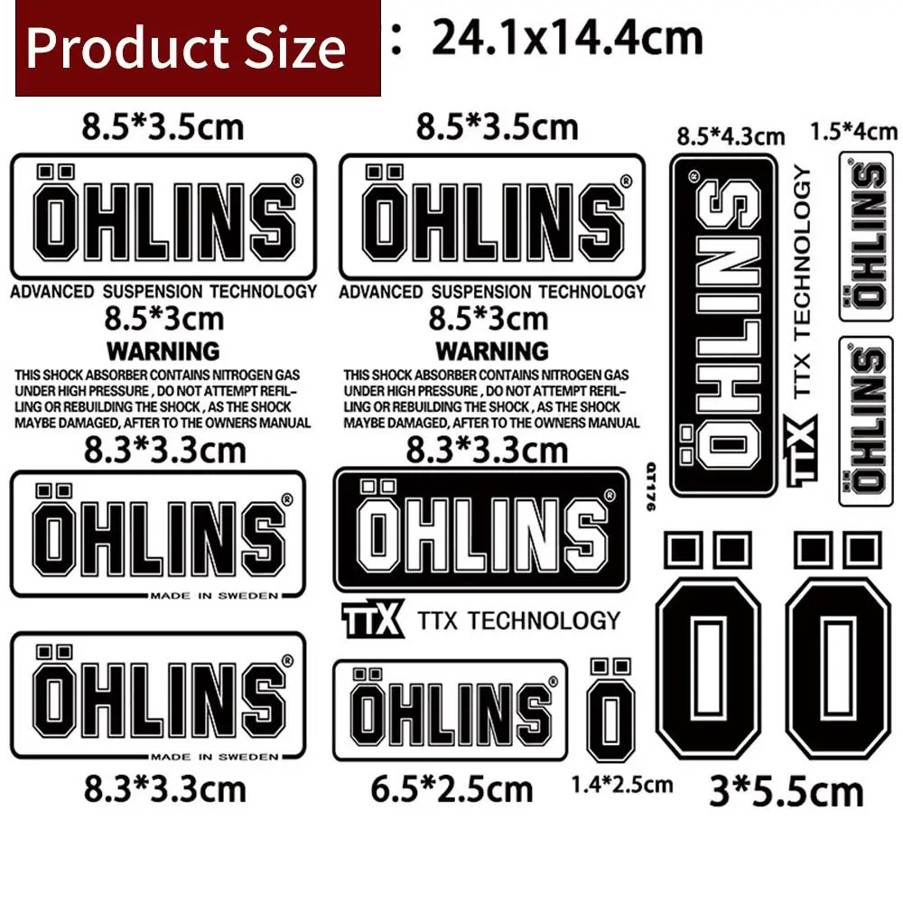 Motorcycle Shock Absorber Sunscreen Transparent Decorative Decal Ohlins Suspension Shocker Damper Transparent Adhesive Stickers