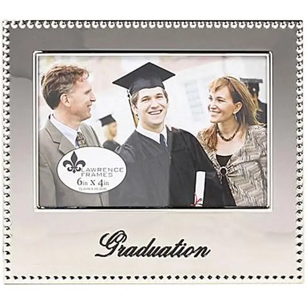 LawrenceFrames 4 x 6 in. Graduation Picture Frame, Silver