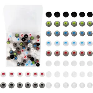 60PCS Soft Silicone Earbuds Replacement Tips, 3 Sizes S/M/L Fit Most In-Ear Earbuds, Black