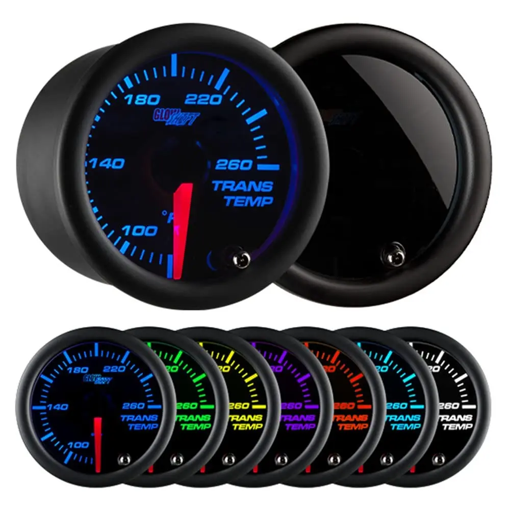 GlowShift 7-Color Transmission Temperature Gauge Kit - 2-1/16" (52mm)