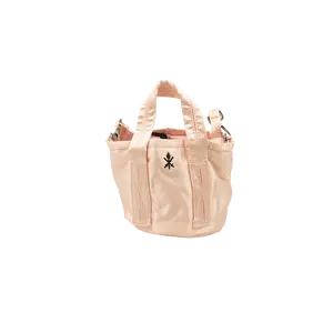 Polyester Salt Satin Mini Bucket Bag "Pink"