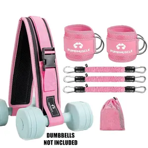 Hip Thrust Belt Ankle Resistance Bands Set, 1 Hip Thrust Belt+2 Ankle Straps+3 Resistance Bands+1 Carry Bag, Glutes Workout Equipment, Ankle Bands for Working Out, Butt Exercise Fitness Equipment for Women, Home Gym Kit