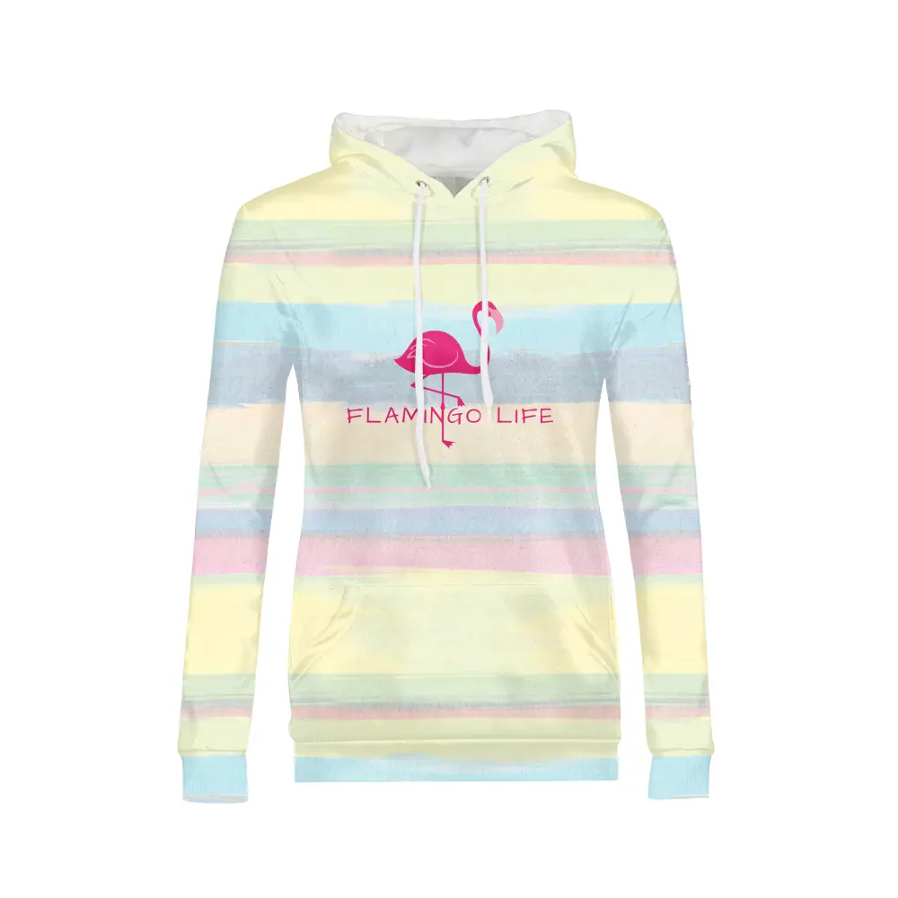 Flamingo Life Pastel Stripes Women's Hoodie