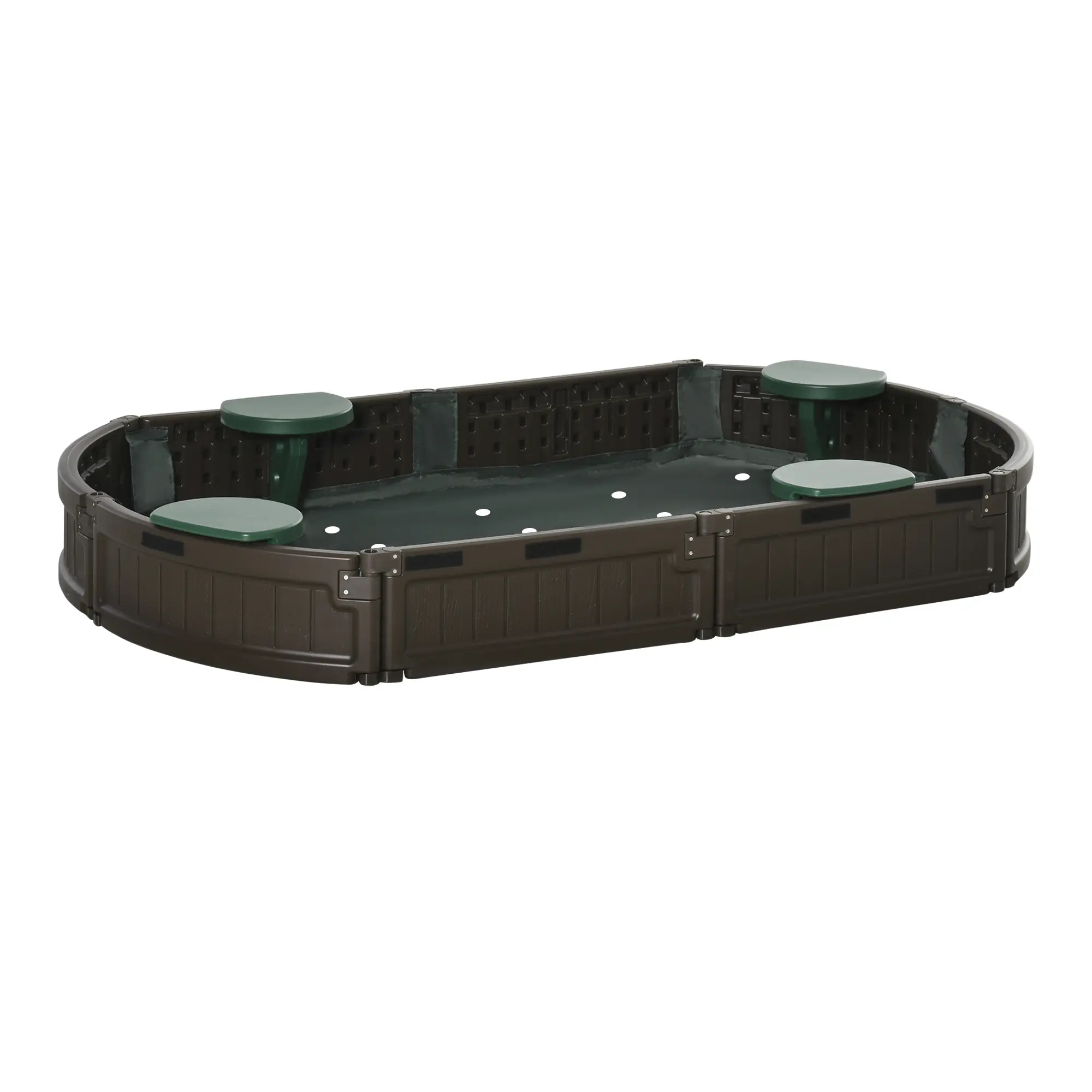 Outsunny Kids Outdoor Sandbox with Cover, Sand Pit for Toddler 3-7, Children's Play Station for Backyard