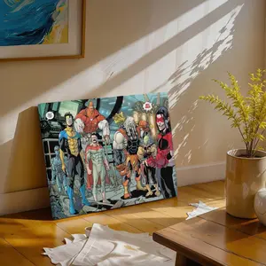 Invincible War Themed Canvas Poster Invincible vs Omni Man Art Wall Decor Comic Style Gift for Teens Living Room Bedroom