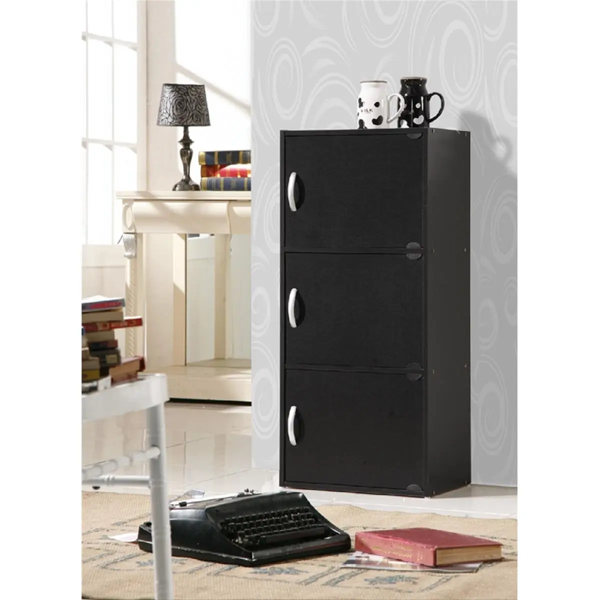 212 MAIN 3-Door Contemporary Wood Sideboard Storage Cabinet - Organizer for Textiles, Soft Furnishings, and Sewing Tool Kits