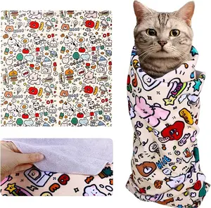 Cat Grooming Wrap for Nail Clipping & Grooming, Self-Adhesive Anti-Scratch Cat Restraint Wrap, Anti-Bite & Escape-Proof Cat Burrito Blanket for Bathing, Ear Cleaning & Medication,Teacher appreciation & Graduation gift for Cat Owners & Pet Lovers