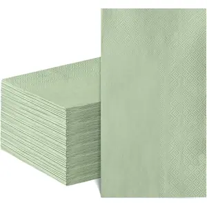 60 Pcs Sage Green Napkins Disposable Easter Sage Green Dinner Napkin Decorative Guest Bathroom Napkins Green Napkin for Wedding, Baby Shower, Bathroom, Kithchen