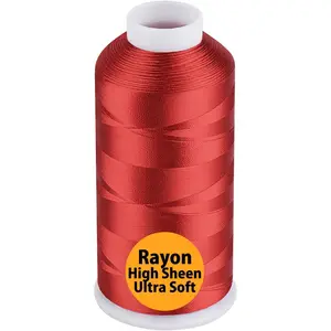 Rayon Embroidery Thread 5500 Yards, 40wt  Rayon Viscose for Commercial and Domestic Machines - Red 1147