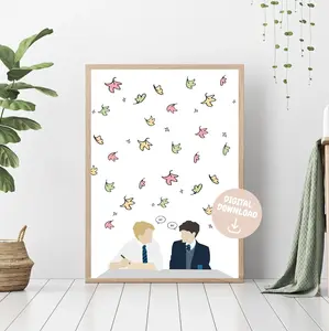 [Sale off up to 50%]-[FREE-SHIP] Heartstopper Leaves Hi Scene - Heartstopper by Alice Oseman Nick Nelson and Charlie Spring Print Poster Art