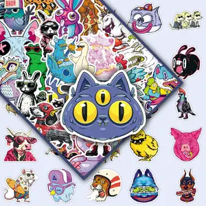 100 sheets, two sets of duplicate/repeated, trendy, fun, animal, cartoon, cute, personality, creative, decorative, DIY, sticker/scrapbooking stickers.