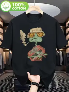 Men’s Rango & Fear and Loathing Green Monster Retro Movie T-Shirt – Breathable Cotton Tee Suitable for Casual Wear, Outdoor Activities & Iconic Film Role Outfits