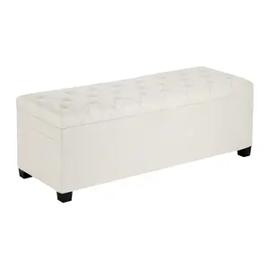 【DealsForYouDays】VEVOR Storage Ottoman Bench, Button-Tufted End of Bed Bench with Side Bags, Flip-up Upholstered Storage Chest with Metal Frame, Linen Bed Ottoman for Living Room, Bedroom, Entryway, Office, Beige, 660 Lbs