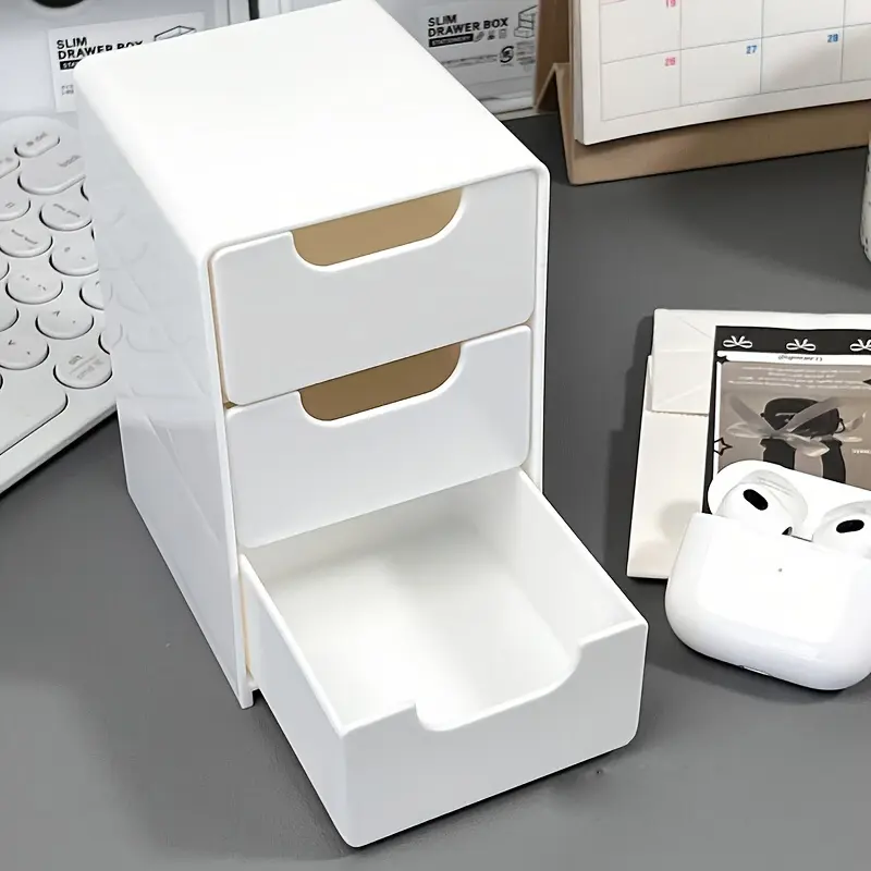 Three-Tier Desk Organizer Tidy - Office Supplies, Office Desk Accessories, Jewelry & Makeup Organizer - Portable, Floor Mount, Portable Organizer, Storage Drawer