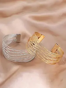 Versatile frosted multi-layer bracelet with a simple geometric layering, suitable for daily wear, vacation and dating occasions, also an exquisite small gift, Twisted Bracelet, Elegant Minimalist Bangle