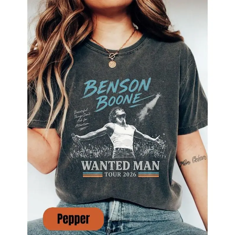 Bensoone Wanted Man Tour 2026 Shirt, Comfort Colors Tee, Vintage Concert Shirt, Bensoone Fan Gift, Unisex Music T Shirt