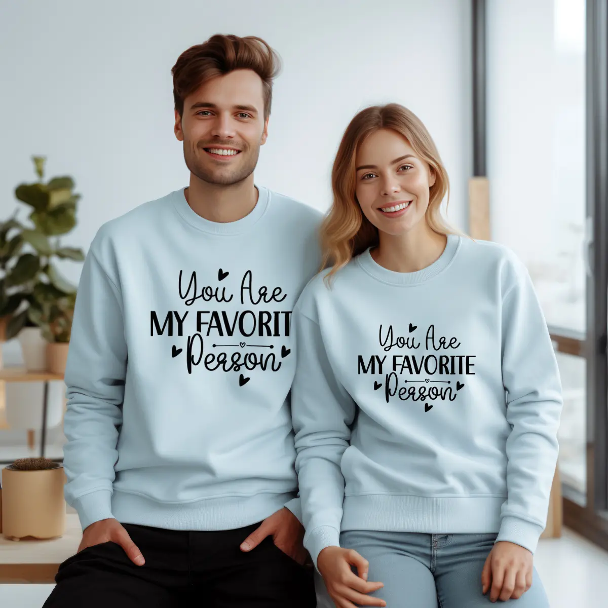 Favorite Person Matching Outfits Set, gift for her, sweatshirt for women, gift for him, gift for couple, white sweatshirt, couples tshirt, sweatshirts