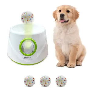 Automatic Pet Dog Ball Launcher Machine, Adjustable Height 23-49 Feet, Suitable for Large Medium Small Dogs, Includes 3 Durable Etpu Balls, Interactive Training Ball