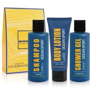 Bath Spa Gift Set for Men Ocean Sport Scent- Men's Bath Set and Body Wash Set Shower Gel, Body Lotion, Shampoo, Men's Shower Gift Sets, Gifts for Father Dad Men Him BF Boyfriend Husband Father's Day Gift