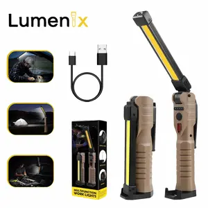 Rechargeable Flashlights, LED Work Lights with Magnetic Base & Hanging Hook, 180°Rotate, 5 Modes, Work Light Mechanic Flashlight, khaki TikTokShopJumpstartSale