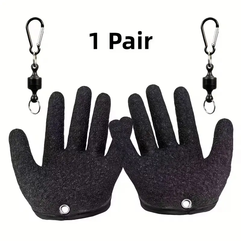 Men's Professional Quick-Dry Slip-Resistant Fishing Gloves with Magnetic Release, Fisherman Accessories for Saltwater & Freshwater Angling