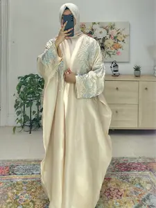 orgaza abaya for women,elegant modest dress,sheer flowy islamic outfit