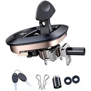 Underbody Truck Tool Box Latch Replacement with Keys - Black Compression Paddle Lock for Tool Box, Fits Trucks RV Trailer, Compatible with L8816 and L3890RLS Toolboxes