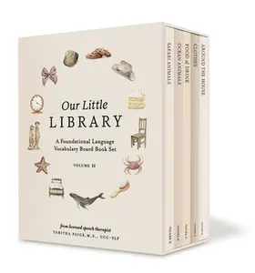Our Little Library Vol. 2: A Foundational Language Vocabulary Board Book Set for Babies, Including Ocean Animals, Safari Animals, Food and Drink, Clot -- Tabitha Paige, Mixed Media Product