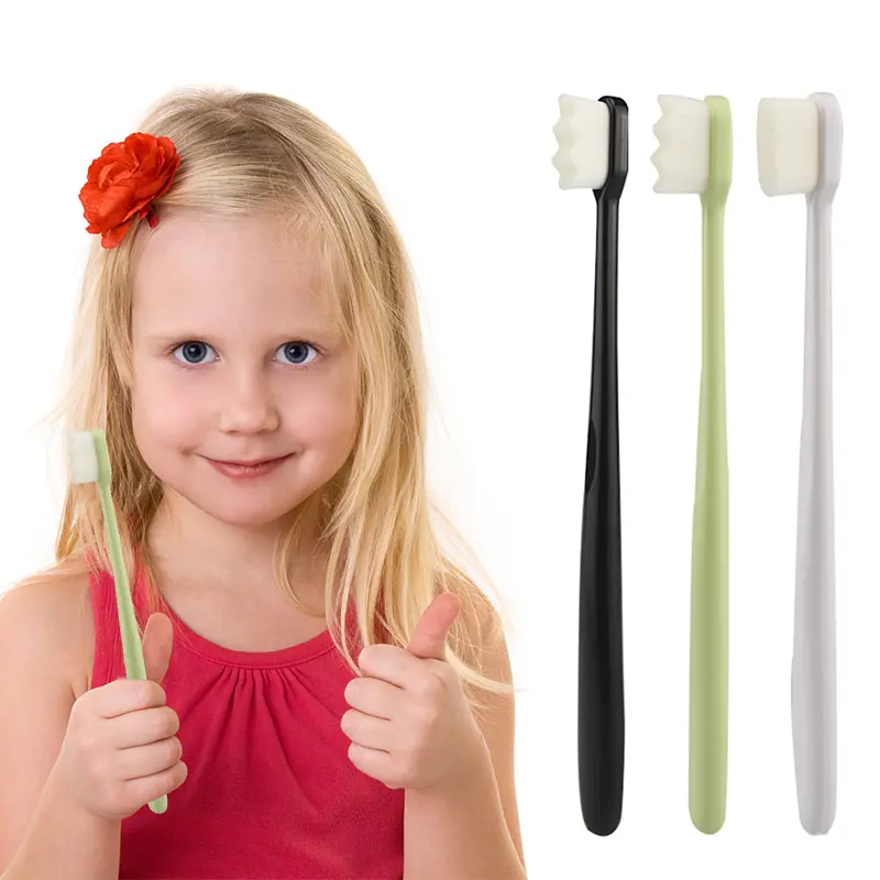 2PCS Ultra-fine Sensitive Toothbrushes with Super Soft Bristles, Deep Cleaning, Portable Cosmetic Oral Care Tools for Travel, Plastic, Set Pack