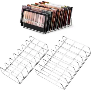 2 Pack Acrylic Makeup Eyeshadow Palette Organizer, 7-Slot Display Case, Set of 2, Cosmetic Display Storage Holder fit Eyeshadow Palette, CD, Phone Case, Facial Mask, Clear Cosmetic Organizer