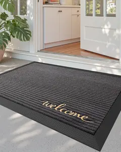 LUMI Front Door Mat Outside Entrance, 2x3 ft Rubber Entry Doormat Heavy Duty, Non Slip Welcome Mats for Inside House Floor Entryway Exterior Patio