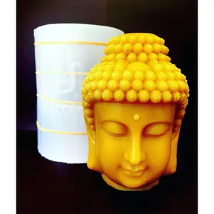 3D Silicone Buddha head Mold - female male Buddha Statue - homemade mold - Candle Resin mold