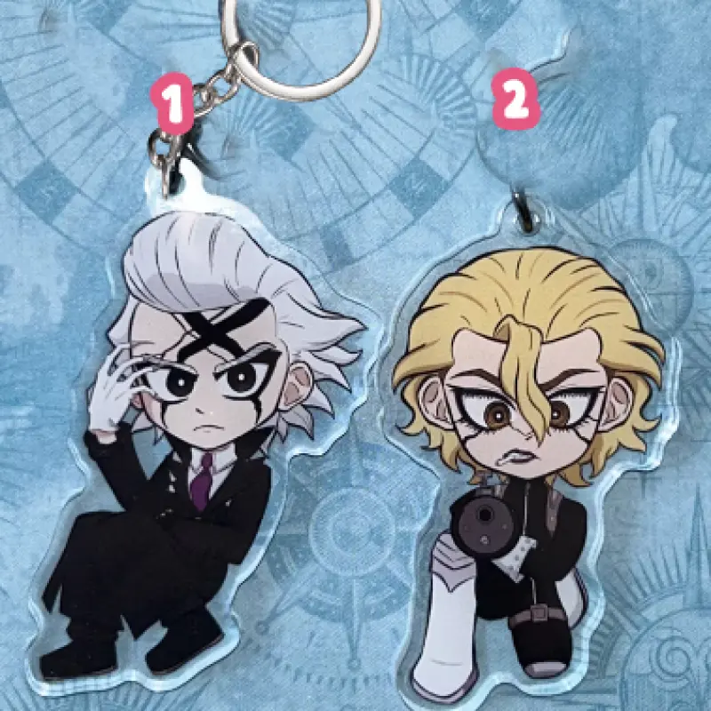 Stanley & Xeno Dr Stone keychains