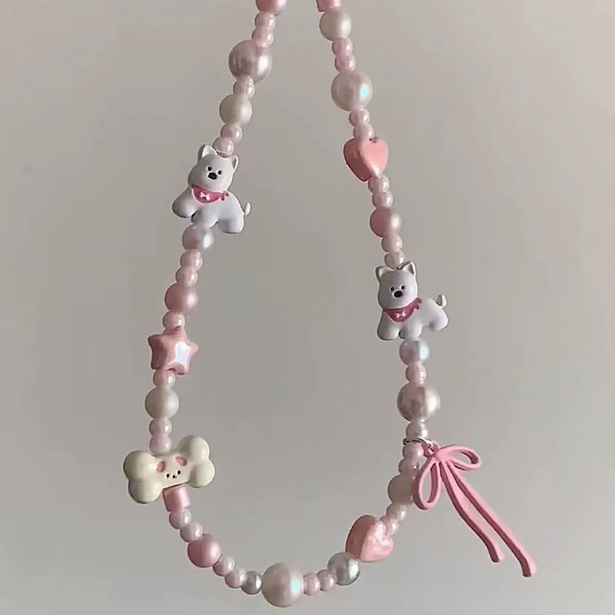 Aesthetic West Highland Dog Puppy Bowknot Ribbon Cellphone Pendant - Universal Mobile Phone Lanyard Strap, Hanging Cord for iPhone Samsung, CCD Camera Charm Gift for Women, Accessories