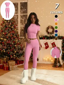 New Quick-Dry Sports Two-Piece Set (short Sleeve + High Waist Pants), Breathable, Gym to Street, Sporty Style, All Seasons, Yoga Clothes Set