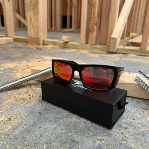 Phoenix X2 Orange Safety Glasses with Red Orange / Black Lenses and Durable Construction for Workplace Protection