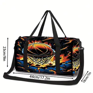 Abstract basketball graffiti style Machine Washable suitable for outdoor sports and daily leisure made of durable polyester fiber material machine washable Durable Polyester overnight bags Adjustable Strap fitness bags travel