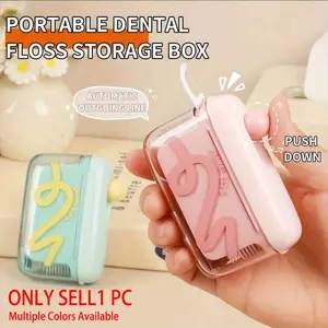 Automatic pop-up portable floss box with 100 mini interdental floss picks, ideal for on-the-go use. The ultra-fine floss stick storage box is suitable for family oral care. Perfect for Christmas, Halloween, summer, winter, Valentine's Day, and New Year. A
