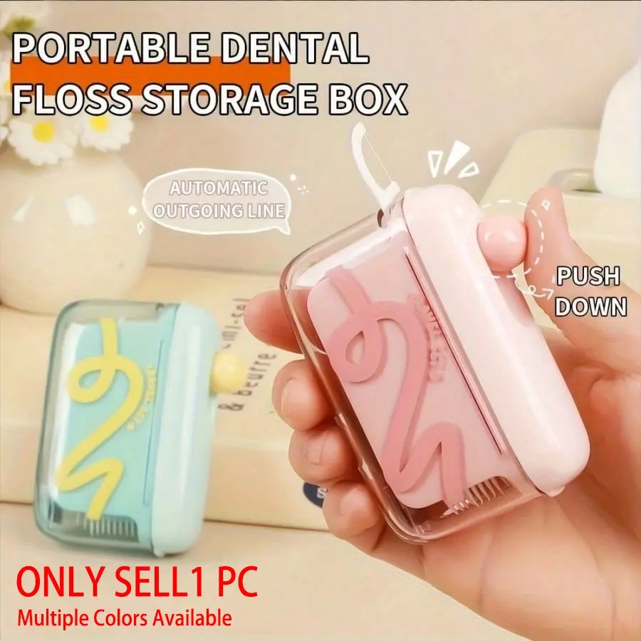 Automatic pop-up portable floss box with 100 mini interdental floss picks, Travel floss picks, for on-the-go use, ultra-fine floss stick storage box suitable for family oral care, Oral care supplies, perfect for Christmas, New Year
