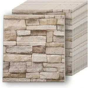 New 3D Rock Wall Panels - Peel and Stick, Faux Brick XPE Foam Wallpaper, Durable Polyvinyl Chloride Material, Easy Installation, for Bedroom, Stairs, Kitchen Deco