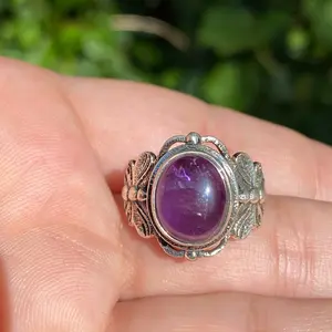 Amethyst Crystal Butterfly sterling silver ring girl rings personalized jewelry obsessed pretty