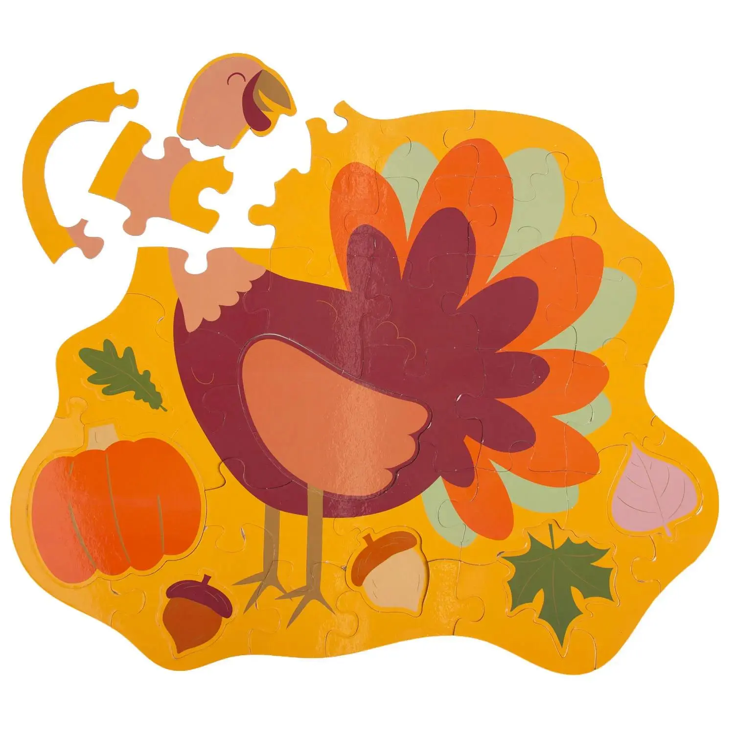 Thanksgiving Harvest Fall Turkey Floor Jigsaw Puzzle - 37 pcs
