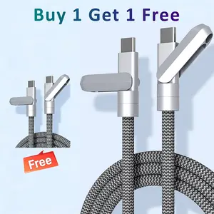(Buy 1 Get 1 Free) 120W Fast Charging Cable |  High-Speed Type -C , USB-A, Lightning | 4FT Gray | For iPhone 17/16 Series, Samsung Galaxy S24/S23/S22 Ultra, Switch| 2-in-1 multifunctional durable Portable data cords type-c Nylon mobile phone lanyard Cable