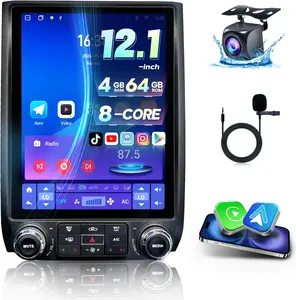 Radio for Ford Expedition Upgrade 2015 2016 2017 Wireless Carplay Andriod Auto Android 13 8 Core Expedition Stereo 12.1 Inch T-Style Touch Screen Head Unit 5Ghz WiFi GPS Navigation SWC