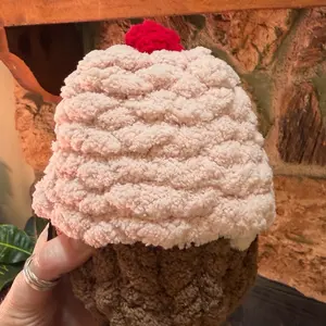 Handknit Cupcake Plushie, Soft Stuffed Toy for Kids, Cute Decorative Plush Figure soft plush