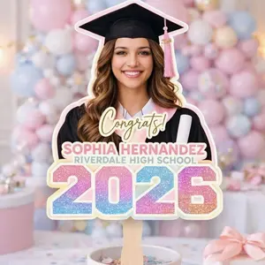 Custom Graduation Fans, Grad Fans, Class of 2026, Custom Face Fans, Handheld Fan, Face on A Stick, Graduation Big Head Cutout, Party Favors